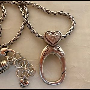 Brighton Charm Clip Long Necklace in Silver.